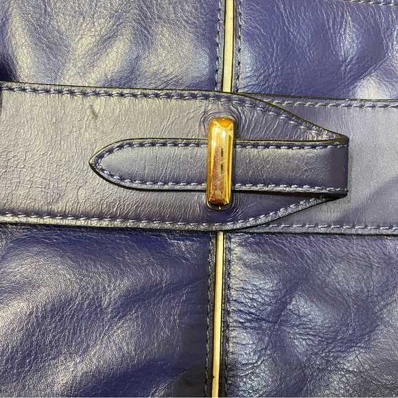 Pour La Victoire Purple Leather Tote Bag Laptop Bag